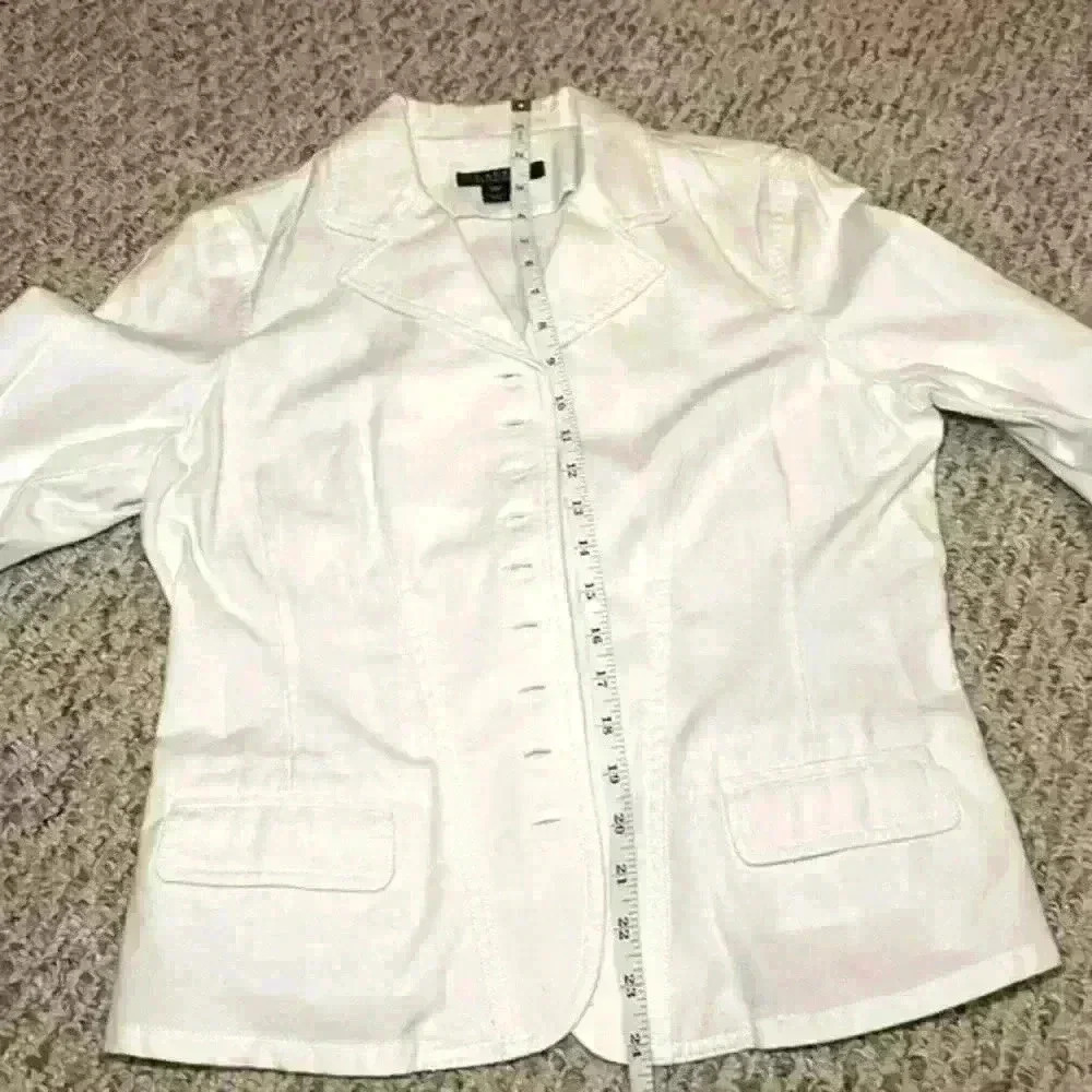 Ralph Lauren NWT Vintage White Cotton Denim Button Up Front Jacket Womens Size M - Picture 12 of 13